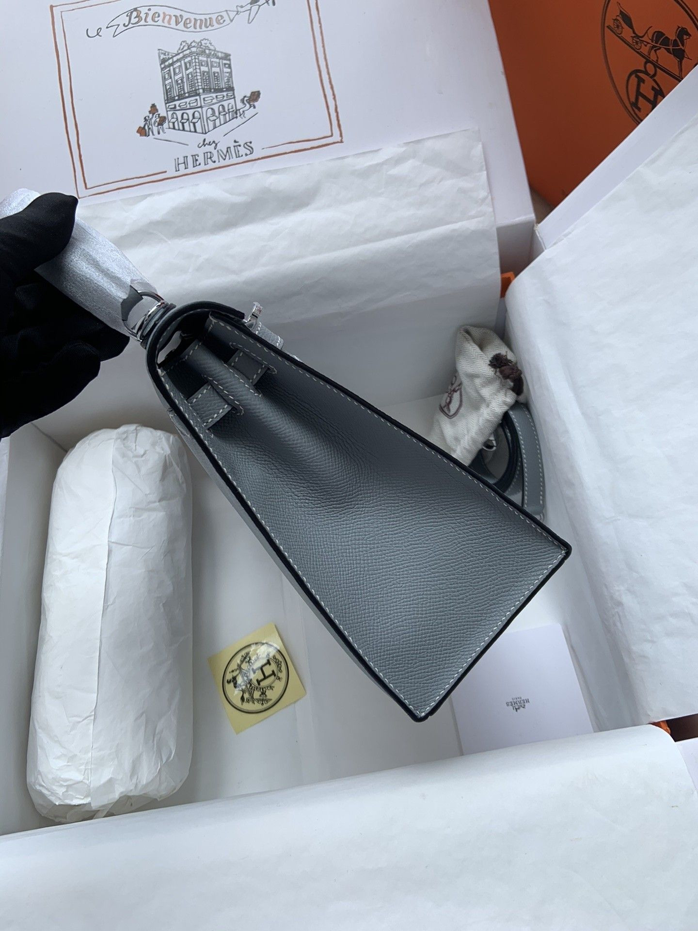 HERMÈS Kelly Silver-tone Hardware 25 28