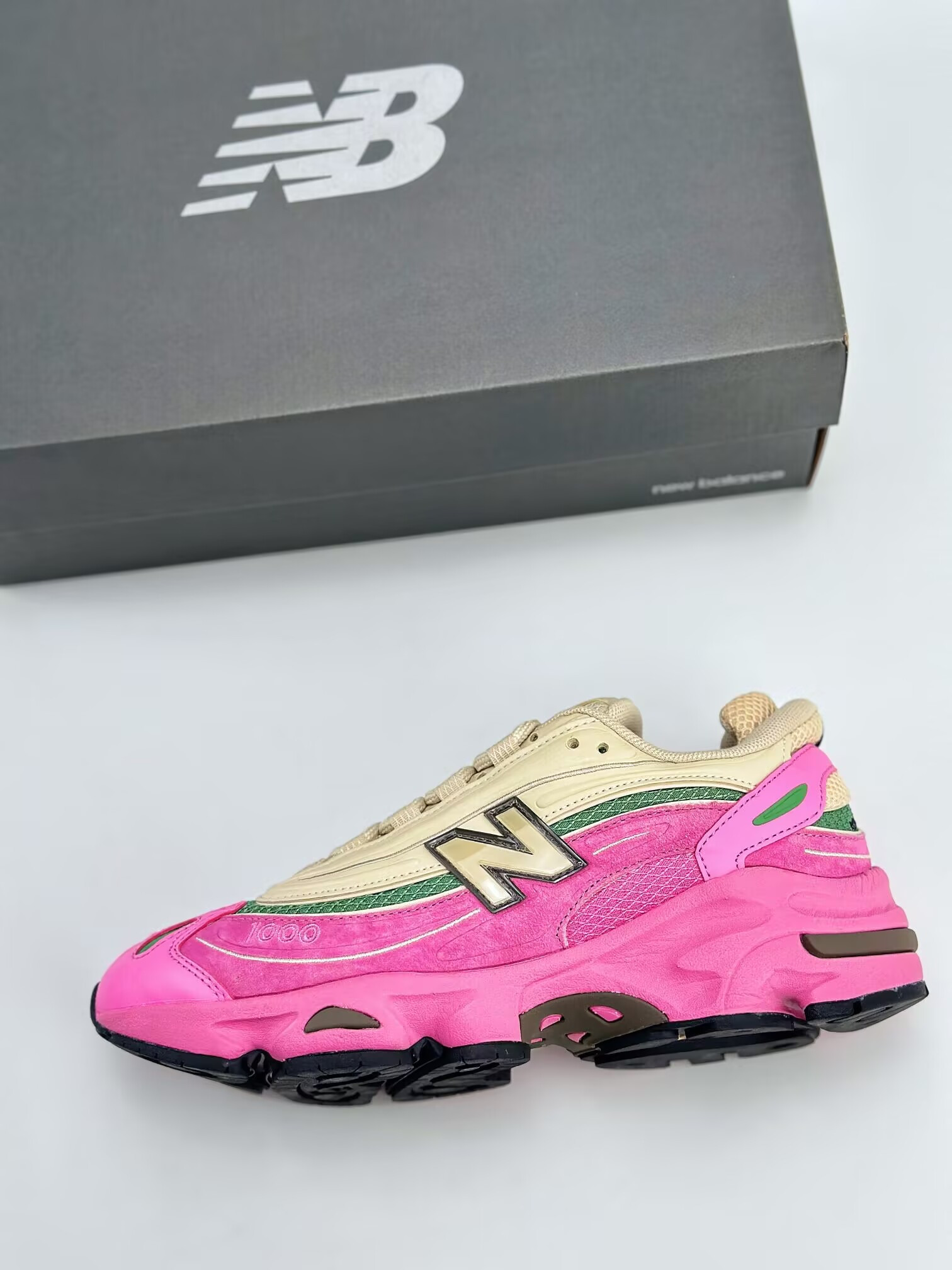 UA New Balance 1000 Tan Pink Green