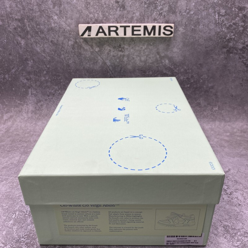 OFF-WHITE Out Of Office OOO Low Tops White White Navy Blue