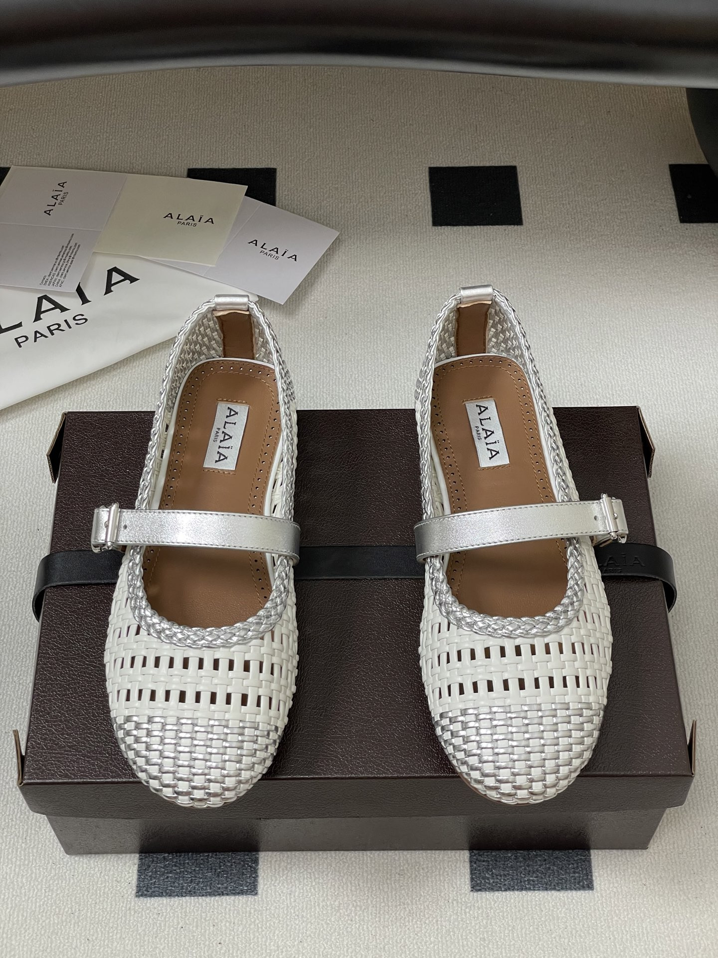 UA Alaïa Hollow Woven Mary Jane Flats(Customized Size 7-10 days production time)